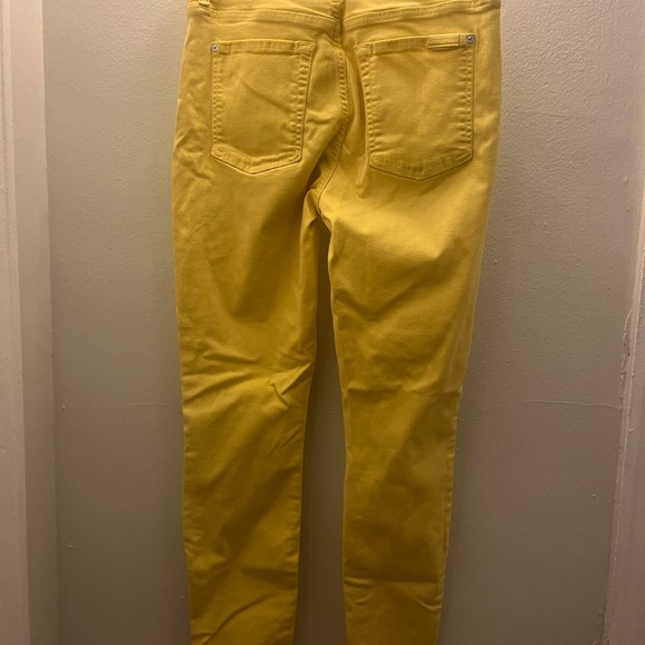 Like new 7 For All Mankind yellow jeans, size 28 - Picture 3 of 5
